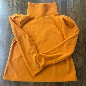 Orange puff sleeve Vello Fleece